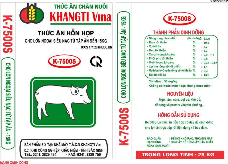 Thức ăn hỗn hợp cho lợn ngoại siêu nạc từ tập ăn đến 15kg